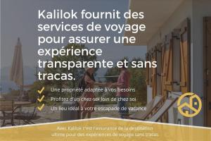 a poster for a restaurant with the words khalilpoint uses services de voyage at Primeroses I 43m2 I Balcony I Near the centre 9 min in Crans-Montana