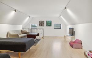een woonkamer met een bank en een tv bij Awesome Home In Rudkbing With Wifi in Rudkøbing