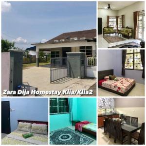 a collage of four pictures of a house at Zara Dija Homestay Klia/Klia2 in Sepang