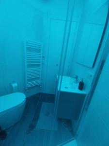 un bagno con wc, doccia e lavandino di Petit Bijou - Cervinia - garage - CIR 0151 a Breuil-Cervinia