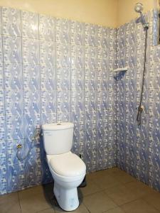 a bathroom with a toilet and a shower at 2 chambres dans un appartement avec vue sur la mer in Cotonou