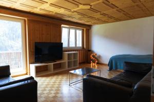 Televízia a/alebo spoločenská miestnosť v ubytovaní Casa Alpsu