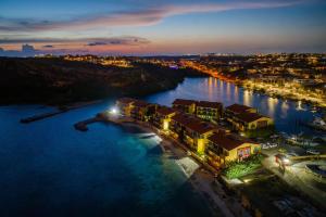 an aerial view of a river at night at Palapa Beach Oasis in Jan Thiel