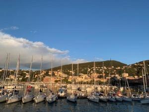 um monte de barcos ancorados num porto em La casa di MoRo em Borghetto di Vara