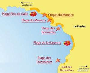 een kaart van het eiland Mordor met de namen bij L'appartement in Le Pradet