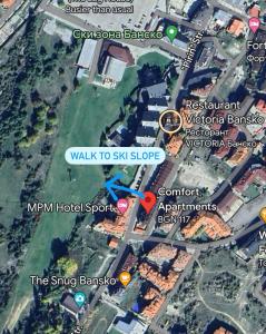 a map of the site of the snk hotel spot at Private Suite at Comfort Bansko in Bansko