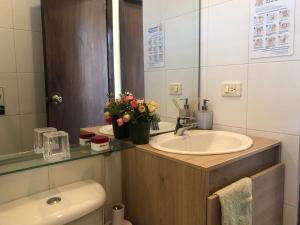 タガンガにあるCabañas Annapurnaのバスルーム(洗面台、花のトイレ付) +212枚の写真