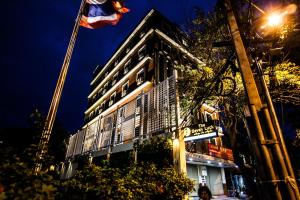 El edificio en el que está el hotel
