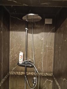 ナポリにあるSuites Trinità in Toledo streetのバスルーム(シャワー、シャワーヘッド付)が備わります。