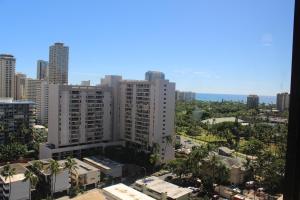 a view of the city from a building at Hawaiian Monarch 2010 condo in Honolulu