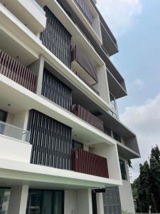 an external view of a building with balconies at Solaris Appartment 5&7th floor in Accra