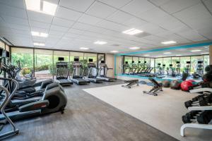 a gym with treadmills and elliptical machines at Crowne Plaza Atlanta SW - Peachtree City, an IHG Hotel in Peachtree City