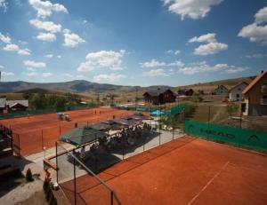 una pista de tenis con red en una pista de tenis en Apartman NS Zlatibor en Zlatibor