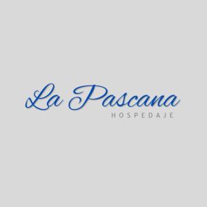 een handgeschreven logo voor La Pazona hospice bij La Pascana Hospedaje in Cajamarca