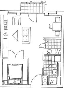 Plan piętra w obiekcie Perfektes Appartement am Düsseldorfer Rhein