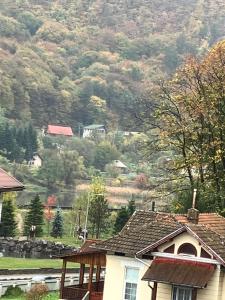 a house with a view of a mountain at Casa BABI in Căciulata