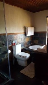 La salle de bains est pourvue de toilettes et d'un lavabo. dans l'établissement Zebula Golf Estate and Spa - Open Horizon Pax 8 - Moi Signature Luxury villa, à Mabula