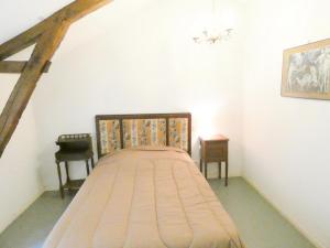 a bedroom with a large bed in a attic at Les barthes in Orist