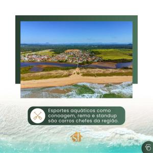 a screenshot of a cell phone with a picture of a beach at Lar do Sossego in Araquari