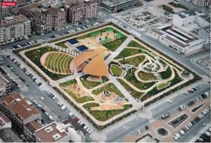 an aerial view of a park in a city at Amplio con 2 dormitorios y muy equipado LA CANAL in Petrer