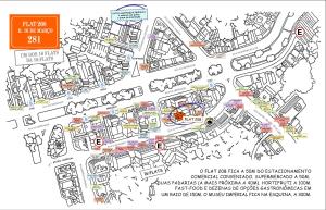 un dibujo de un mapa de una ciudad en FLAT 208, en Petrópolis