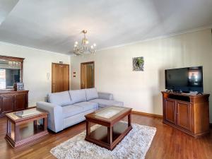 ein Wohnzimmer mit einem Sofa und einem TV in der Unterkunft Harmonia Apartment by Atlantic Holiday in Machico