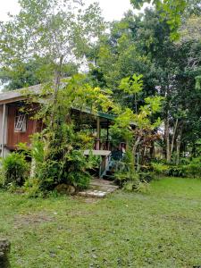 una casa con un jardín delante de ella en Delima Cottage, Ngurbloat Beach, en Ngurblut