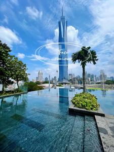 a view of the burj khalifa in dubai from a infinity pool at Face Malaysia Tallest Tower 118 in Kuala Lumpur in Kuala Lumpur