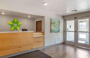 an empty room with a counter and a window at Extended Stay America Suites - Boston - Saugus in Saugus