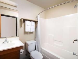 uma casa de banho com um lavatório, um WC e uma banheira em Extended Stay America Select Suites - Birmingham - Pelham em Pelham