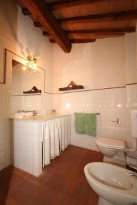 baño con 2 aseos y lavamanos en Agriturismo San Silvestro, en San Donato in Poggio