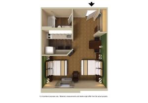 a 3d image of a floor plan of a house at Extended Stay America Suites - Philadelphia - Airport - Bartram Ave in Philadelphia