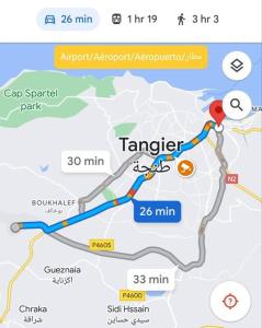 een kaart van de mandarijnroute bij Tangier Centre- Luxurious 2BDR in Tanger
