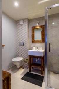 een badkamer met een wastafel en een toilet bij Pokoje Gościnne i Apartament Górski Widok in Czarna Góra