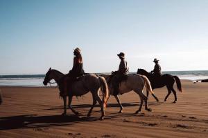 - un groupe de personnes à cheval sur la plage dans l'établissement Casa Maleku of Joya Luxury Estate, à Santa Teresa