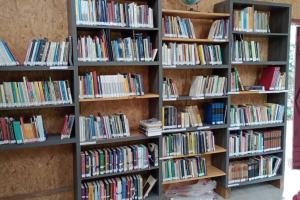 Biblioteca en el chalet de montaña