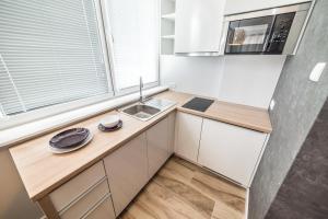A cozinha ou cozinha compacta de Silver One Apartments