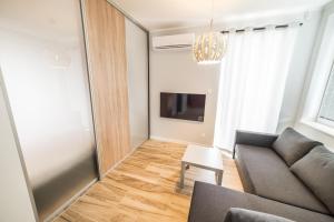 Uma TV ou centro de entretenimento em Silver One Apartments