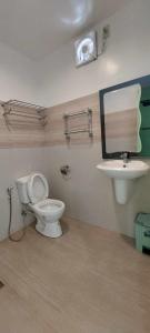 ein Bad mit einem WC und einem Waschbecken in der Unterkunft Casa Santuaria in Itaytay