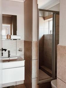 W łazience znajduje się prysznic i umywalka. w obiekcie X7 -Goose Valley-Ocean Views w mieście Plettenberg Bay