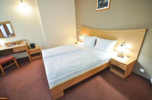 Postel nebo postele na pokoji v ubytování Hotel Trzy Światy Spa & Wellness Rajska WySpa
