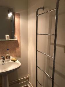 a bathroom with a shower and a sink at appartement 6 places station super besse in Besse-et-Saint-Anastaise