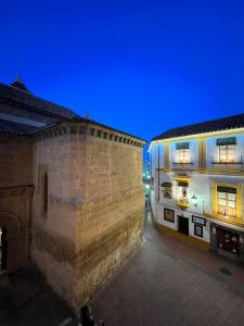 a stone wall next to a building and a building at APARTAMENTO SANMIGUEL CENTRO in Córdoba