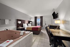 Habitación de hotel con cama y bañera en Econo Lodge, en Princess Anne