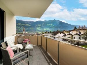 Uma vista geral da montanha ou uma vista da montanha a partir do apartamento