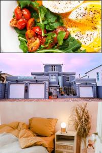 a picture of a house with vegetables and a bed at The Sandcastle Guesthouse - Melkbosstrand in Melkbosstrand