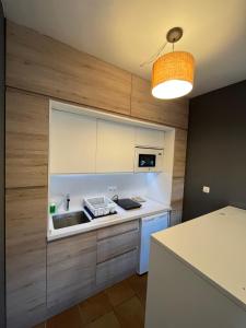 - une cuisine avec un évier et un comptoir dans l'établissement Apartamento La Duna, à Sierra Nevada
