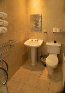 La salle de bains est pourvue de toilettes et d'un lavabo. dans l'établissement Golf Links House, à Newcastle