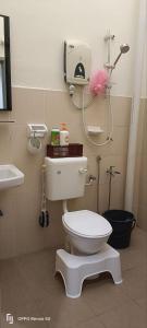 にあるRwb Segamat homestayのバスルーム(白いトイレ、シンク付)