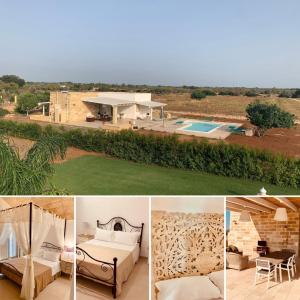 un collage di foto di una casa e di una villa di Borgo Rosso Terra a Gallipoli
